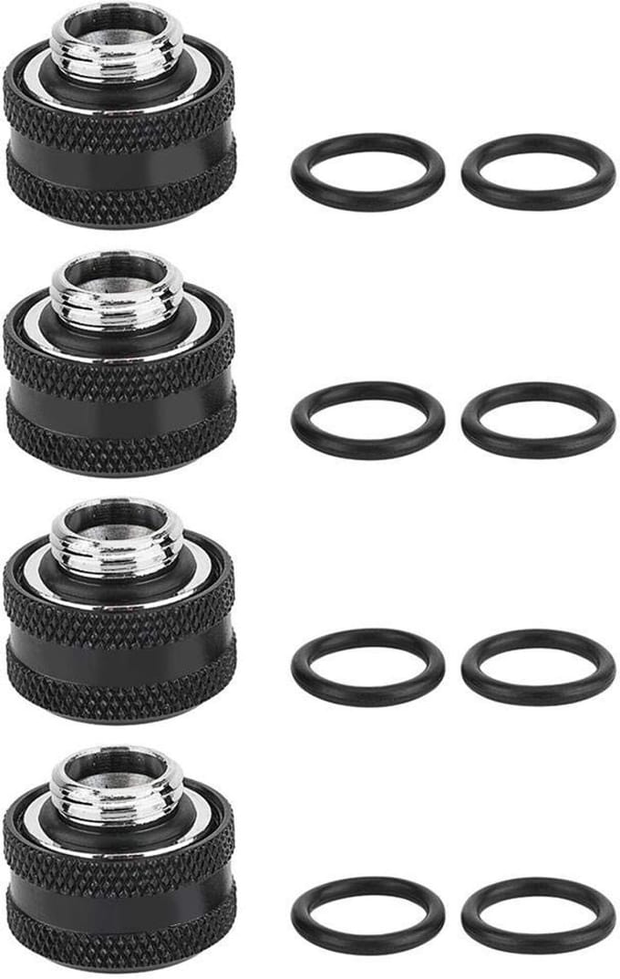 Dailygoods- Knelkoppeling 16 mm - 4-delige Set - Messing - Drielagige Afdichtingsringen - Duurzaam - EU-ROHS-gecertificeerd - Waterkoeling Fitting