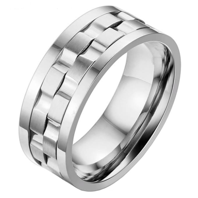 Mendes Jewelry heren ring Edelstaal Tandwiel-20mm