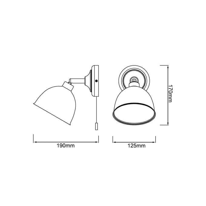 Brilliant Wandlamp Telio, wit, breedte 12,5 cm, metaal
