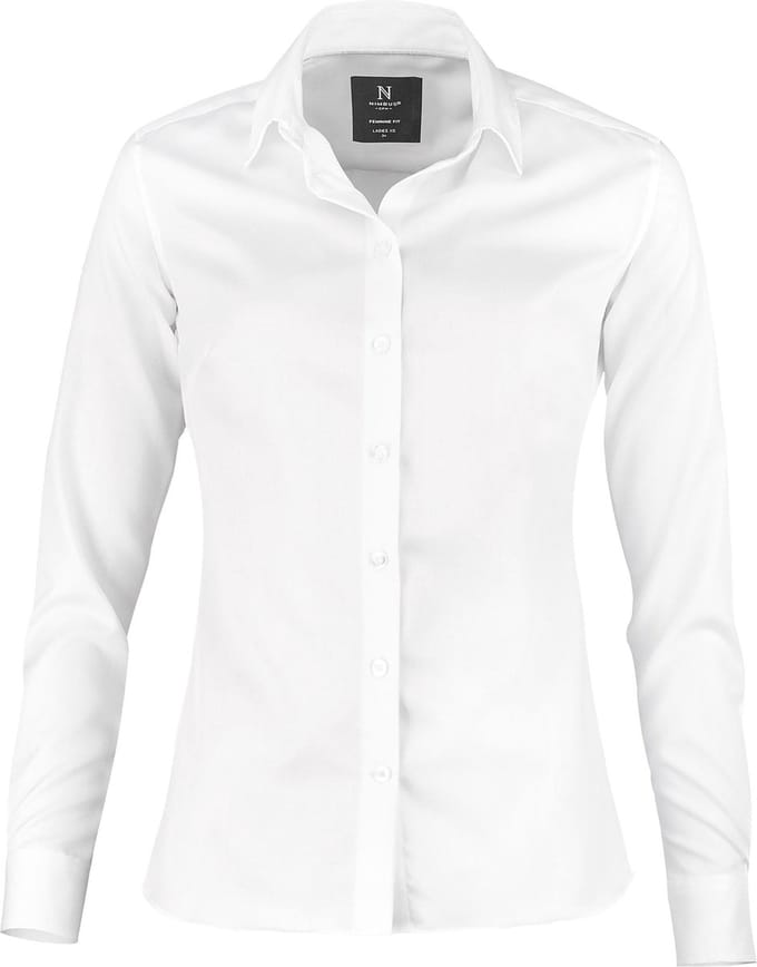 Dames Blouse Strijkvrij Wit maat M