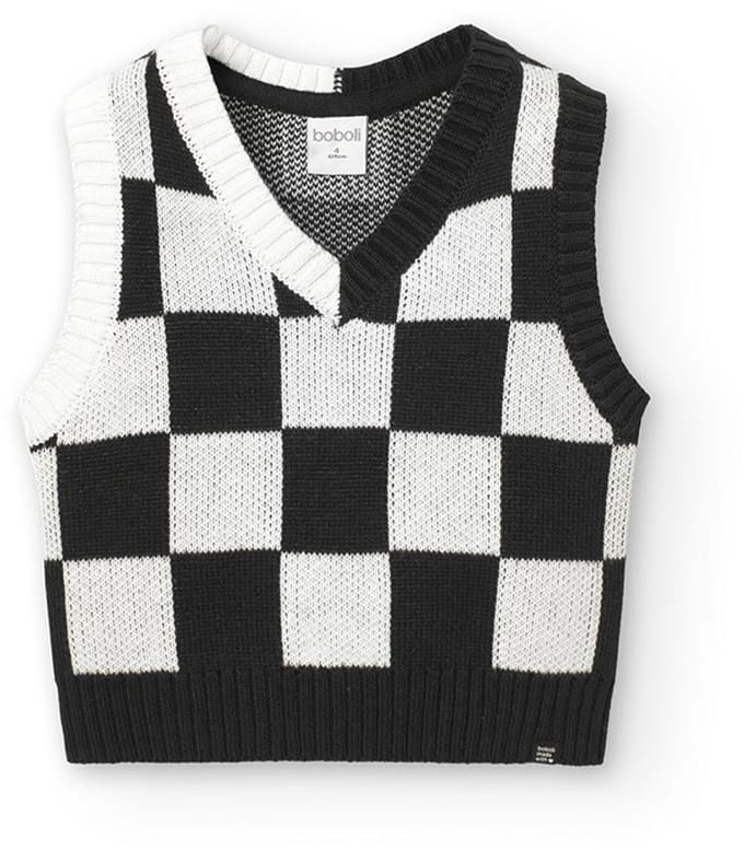 Boboli Knitwear Check Vest Veelkleurig 5 Years Meisje