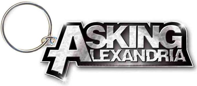 Asking Alexandria - Logo Sleutelhanger - Zilverkleurig/Zwart