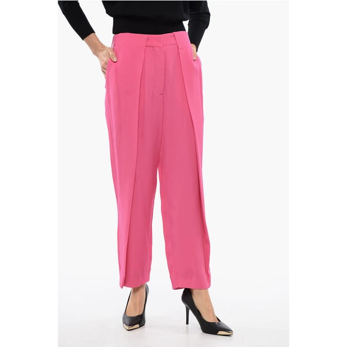 Tapered fit hoge taille broek in roze