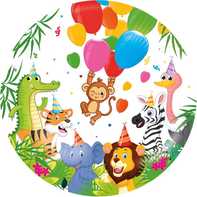 Vegaoo - Aluminiumballon jungleballon 46 cm jungledieren