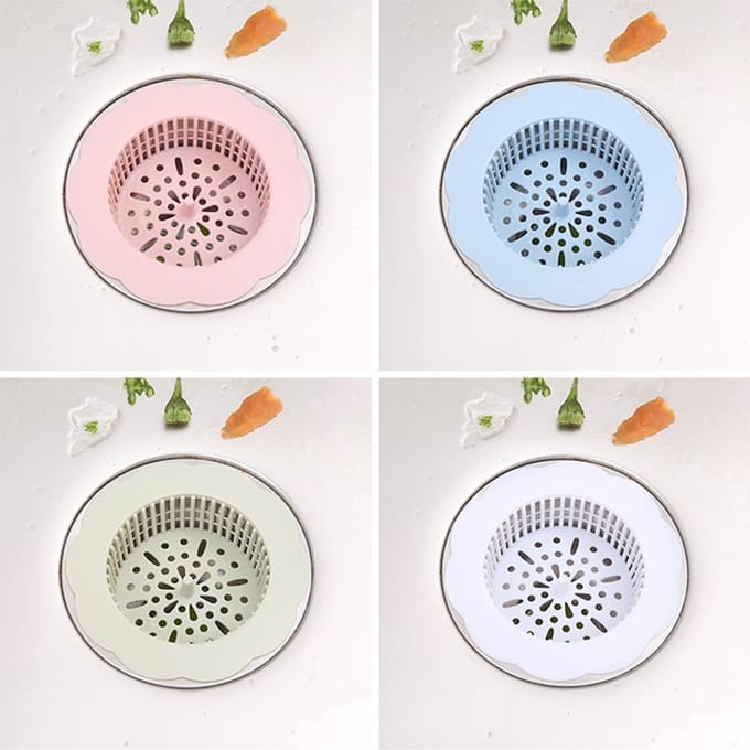 Bloemvormig Afvoerfilter Plastic Spoelbakdeksel Spoelbak Haarzeef voor Keuken Badkamer beige