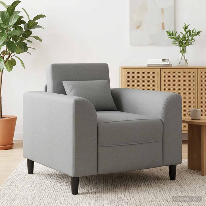vidaXL - Fauteuil - Lichtgrijs - Stof