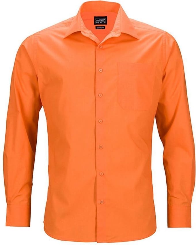 Daiber Heren Longsleeve Zakelijk Shirt (Oranje)