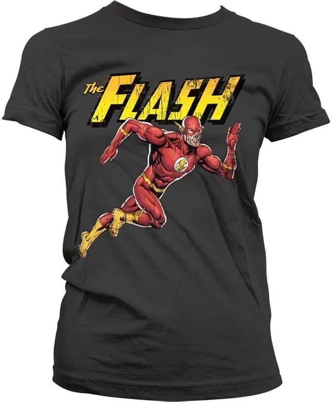 The Flash Running Girly T-shirt voor dames, zwart