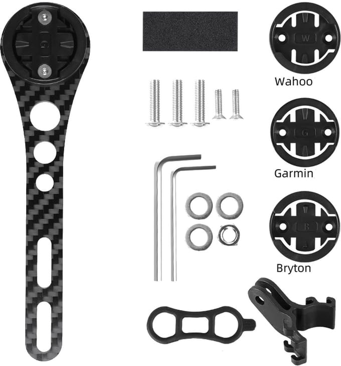 Fietshouder van koolstofvezel voor Garmin/Wahoo/Bryton