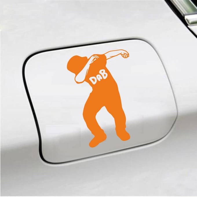 Bumpersticker - Dab - 15 X 10 - Oranje