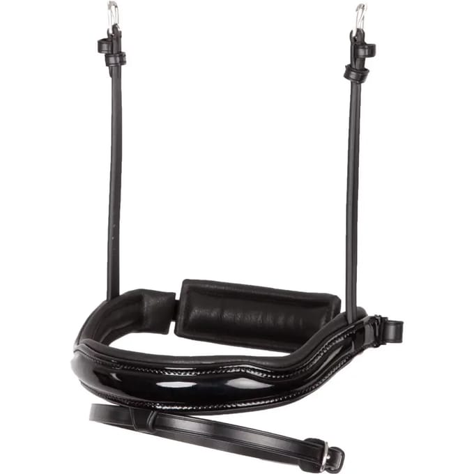 Paardenneusriem in anatomisch leer BR Equitation Pull-back Lacquer