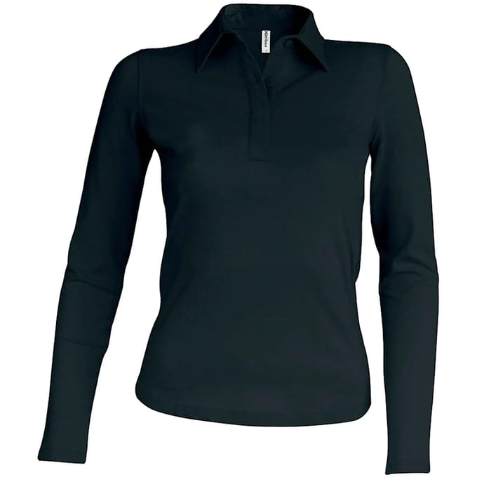 Kariban Damespolo lange mouwen K244 - Black - M
