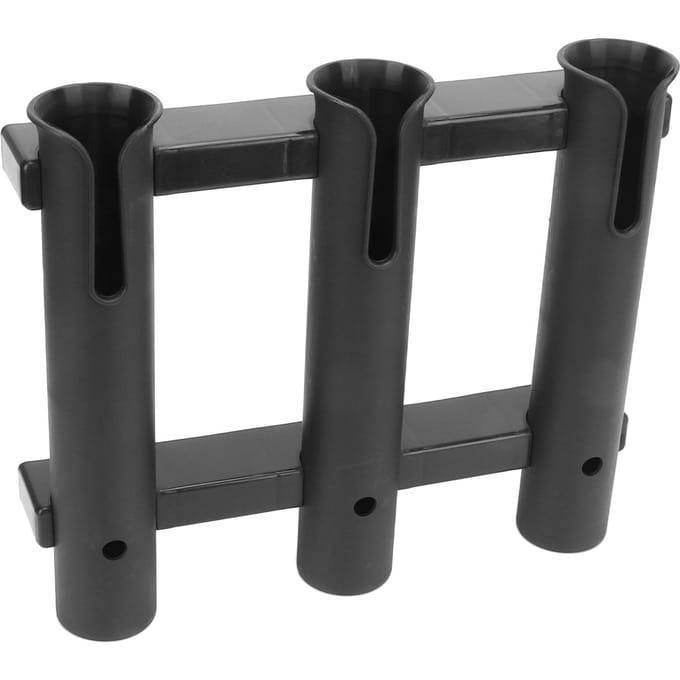 Plastic 3-buizen hengelhouder rek Vrije handen Draagbare hengelhouder met accessoires voor vissen black