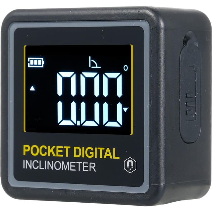 4 x 90 graden draagbare digitale inclinometer LCD-achtergrondverlichting digitale gradenboog hellingmeter digitale hoek zwart