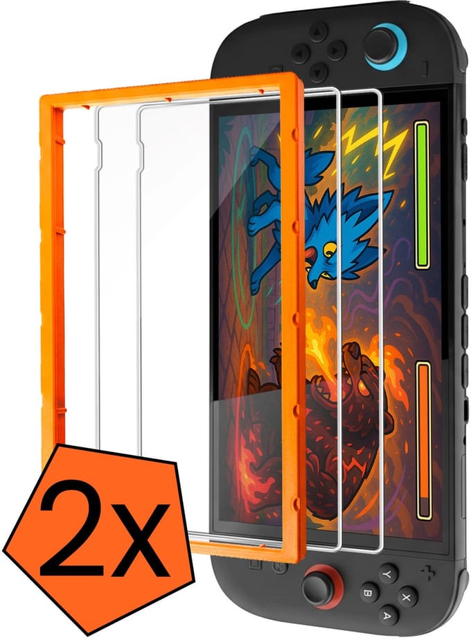 Screenprotector - Geschikt voor Nintendo Switch 2 Screenprotector Met Frame Bescherm Glas - Tempered Glass Geschikt voor Nintendo Switch 2 Screen Protector - 2 PACK