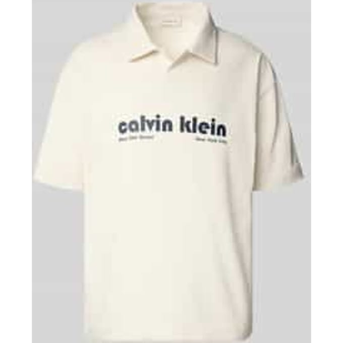 Relaxed fit poloshirt met labelprint