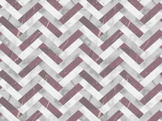 Vinyl | Vloerkleed vinyl | Marmer visgraat - grijs/oud roze | 95x95 cm
