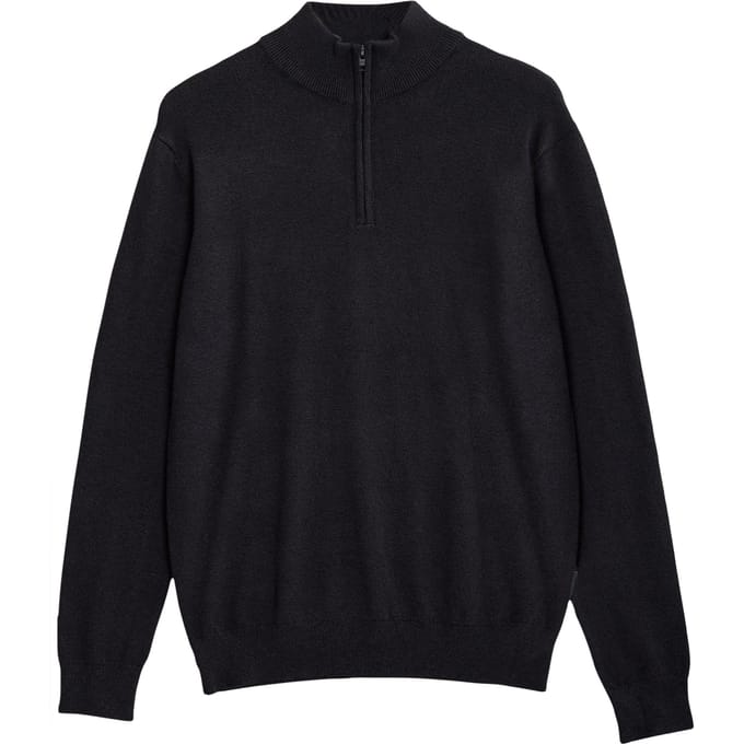 French Connection Half Zip Luxe Charcoal Mel Größe: M | Pullover Outlet | Herren | Schwarz