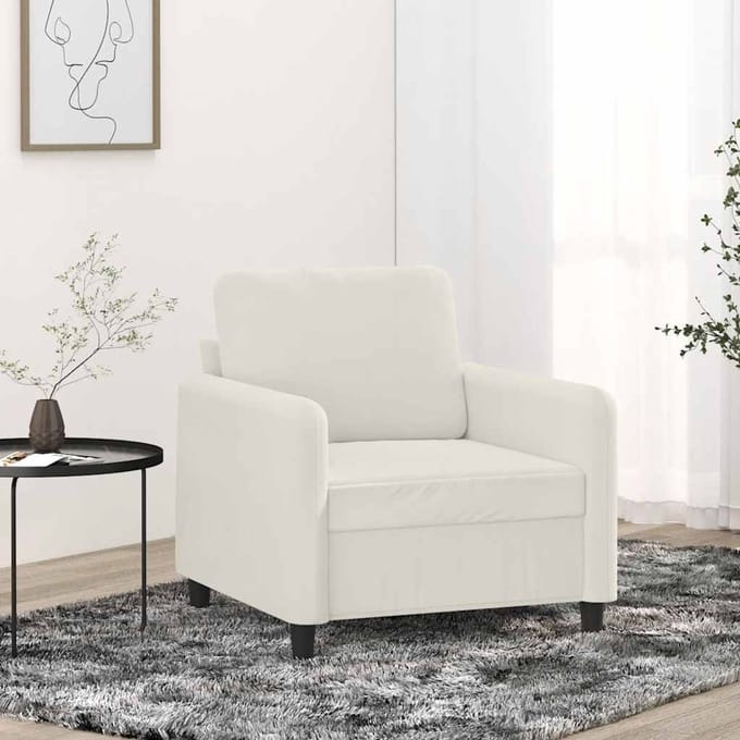 Vidaxl Fauteuil, Crème, 60 Cm, Bekleed met Fluweel
