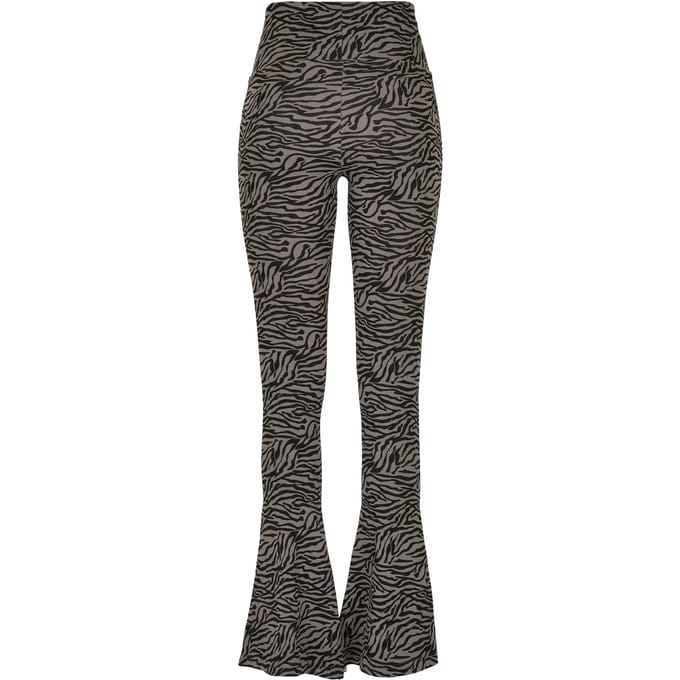 Urban Classics - High Waist Zebra Boot Cut Legging - 4XL - Grijs/Zwart
