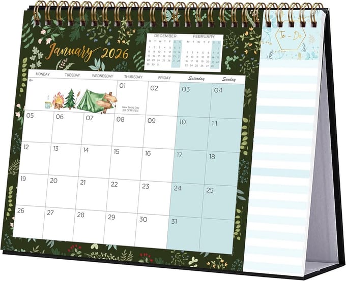 Stevige Bureaukalender 2026 met Overzichtelijk Jaarplan