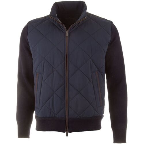 Paul & Shark Vest Typhoon Platinum Sofft Cool Touch Wool Full Zip Donker Blauw / male