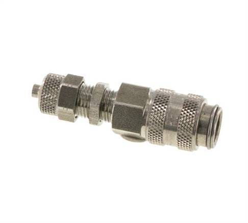 RVS DN 5 Luchtkoppeling Snelkoppeling 4x6 mm Push-On Schotkoppeling Double Shut-Off - CLS5-NB-S-SV-P-4