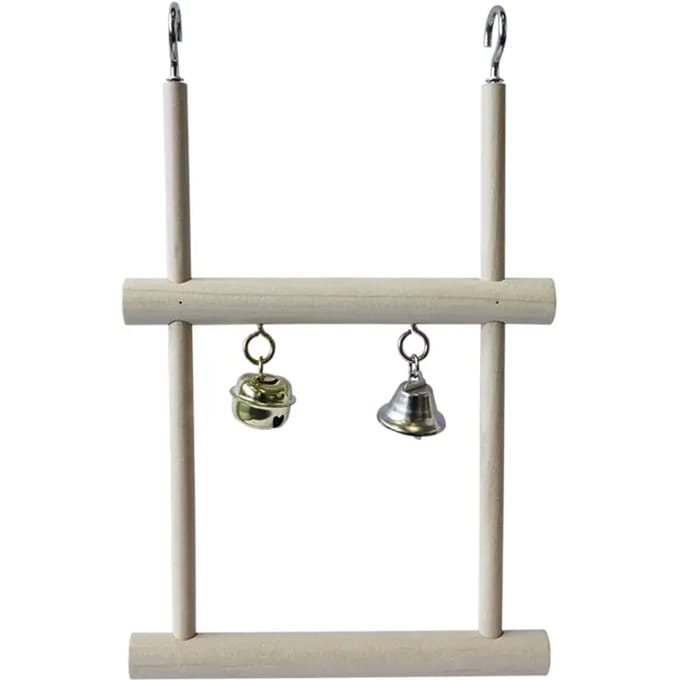 Dubbel trapeze schommel voor vogelkooi met bel Nobby Pet