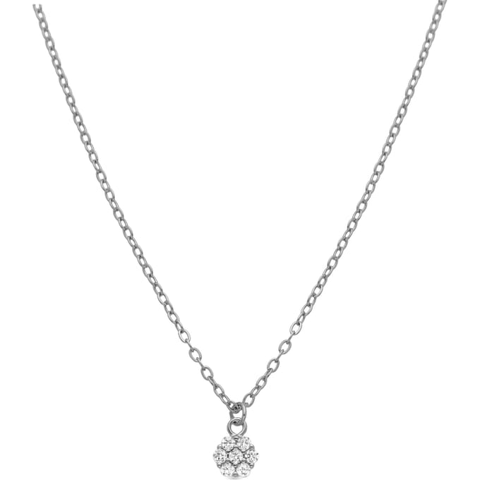 Collier en argent 925 et zirconium brillant finition en rhodié - Oris white