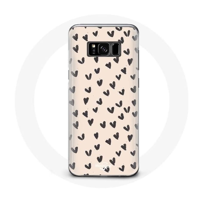 Coque - MANIACASE - Samsung Galaxy S8 plus - Abstrait - Coeurs noirs - Souple noir