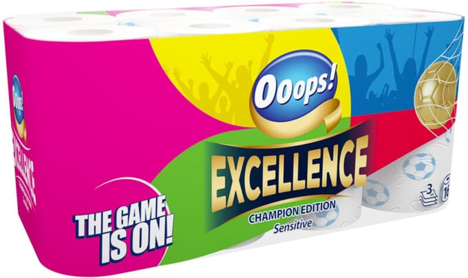 Ooops! - Toiletpapier Excellence Sensitive Eredivisie 3-laags - 3 x 16 stuks - Voordeelverpakking