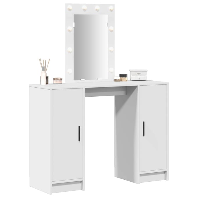 vidaXL - Kaptafel - Wit - 102 - x - 33 - x - 135 - cm - Bewerkt - hout
