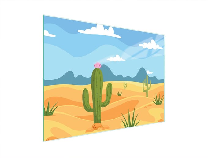 TMK ArtDeko - Snijplank - 40x30 cm - Kaktus - Glas