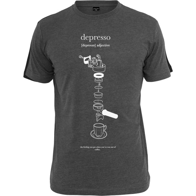 Mister Tee - Depresso Heren Tshirt - S - Grijs