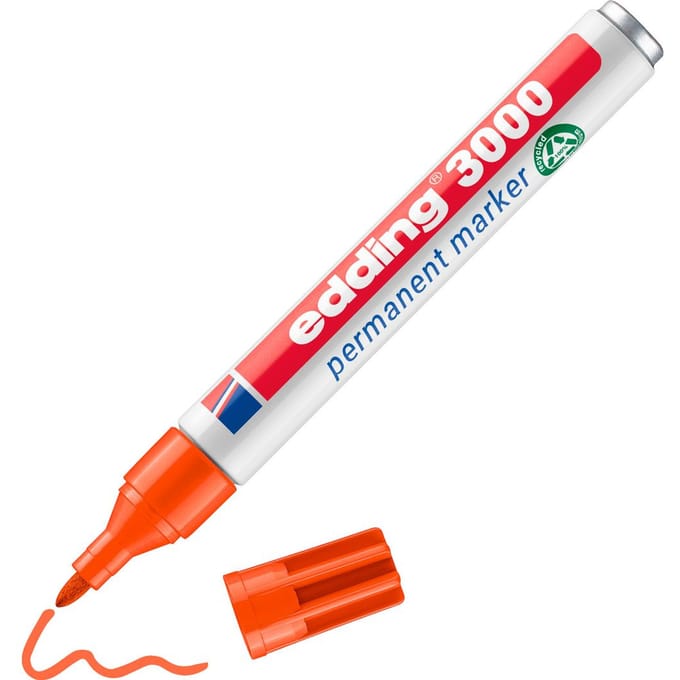 edding 3000 permanent marker rond - Oranje - 1 Stuk