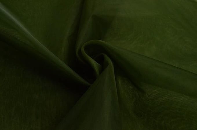 Organza stof - Mosgroen - 150cm breed - 15 meter
