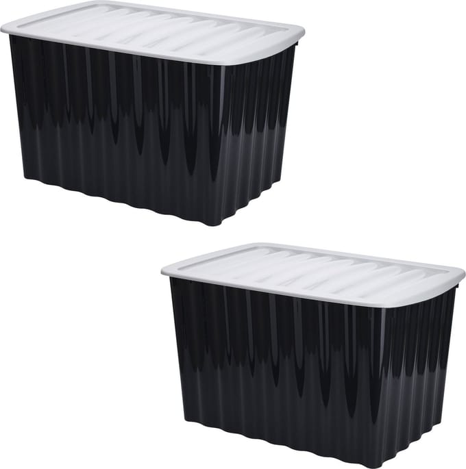 Storage Solutions Opbergdozen/organizers met deksel 3x stuks - kunststof - 84L