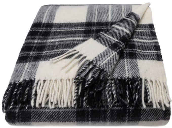 WOOOL Luxury Plaid - TARTAN (Grey Dress Stewart) - 150x183cm
