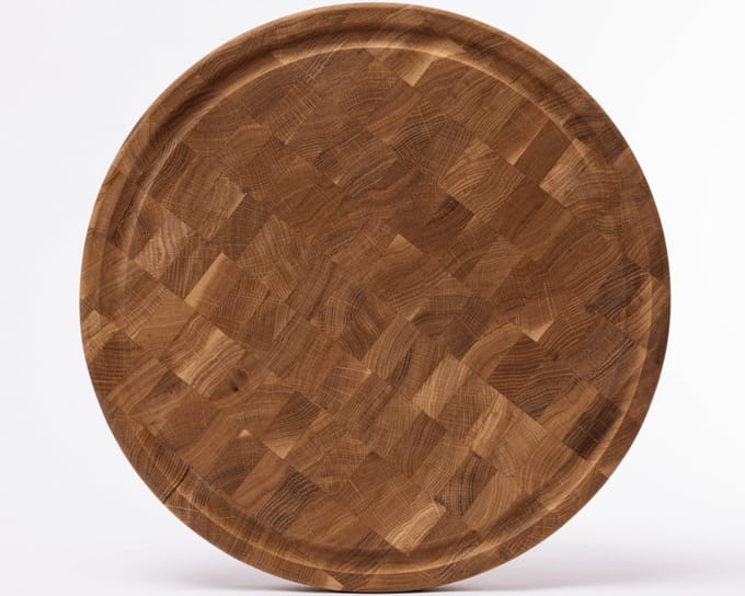 End-Grain Cutting Board - WOODSTONE - Round - Oak - Ø42 cm