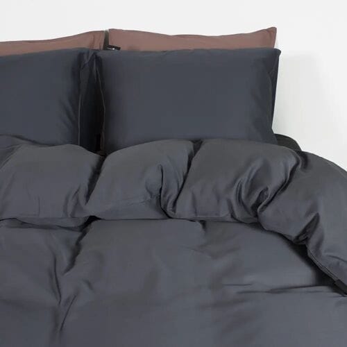 Primaviera DeLuxe Dekbedovertrek Uni Bamboe Antraciet - Tweepersoons 200 x 200/220 cm + 2 kussenslopen