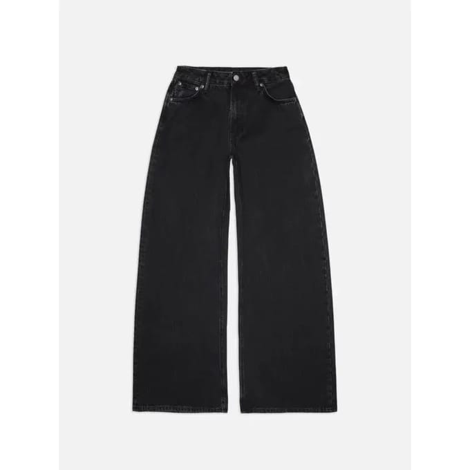 Dames Wide Leg Jeans Nudie Jeans Sonic Sue Friendly Black