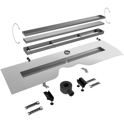 Sturotec shower drain 100 cm, complete set with design cover STDR1000