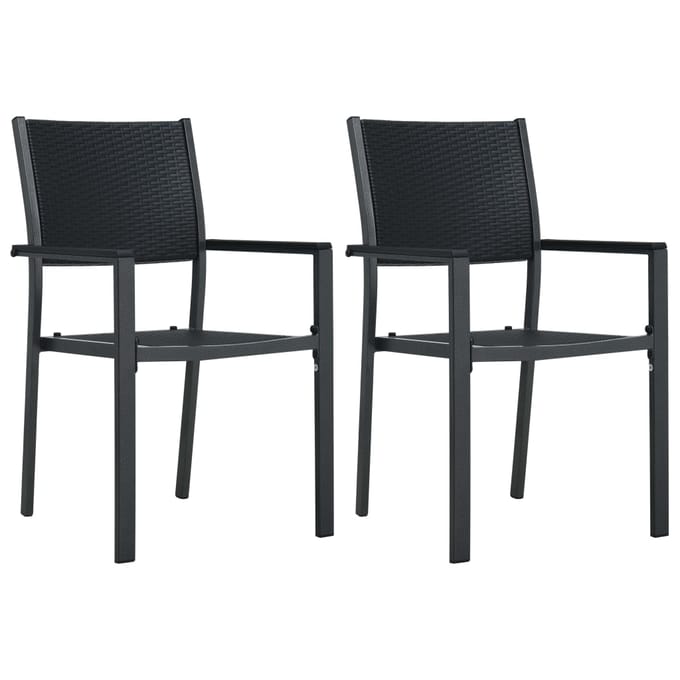vidaXL - Tuinstoel - 2 - st - rattan-look - kunststof - zwart