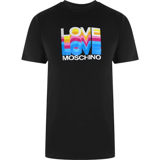 Love Moschino Multi Logo Zwart T-shirt