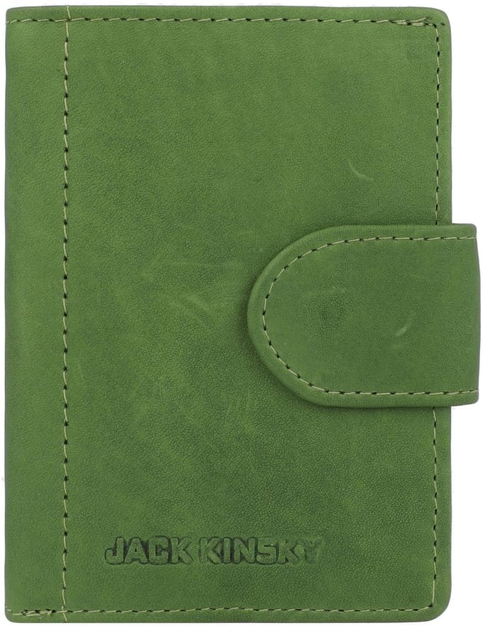 Jack Kinsky Aruba Portemonnee RFID-bescherming Leer 7.5 cm - Jongens - Staand formaat - apfel