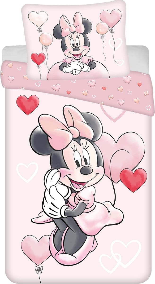 Minnie Mouse Dekbedovertrek Balloon - 140 x 200 cm - Katoen roze