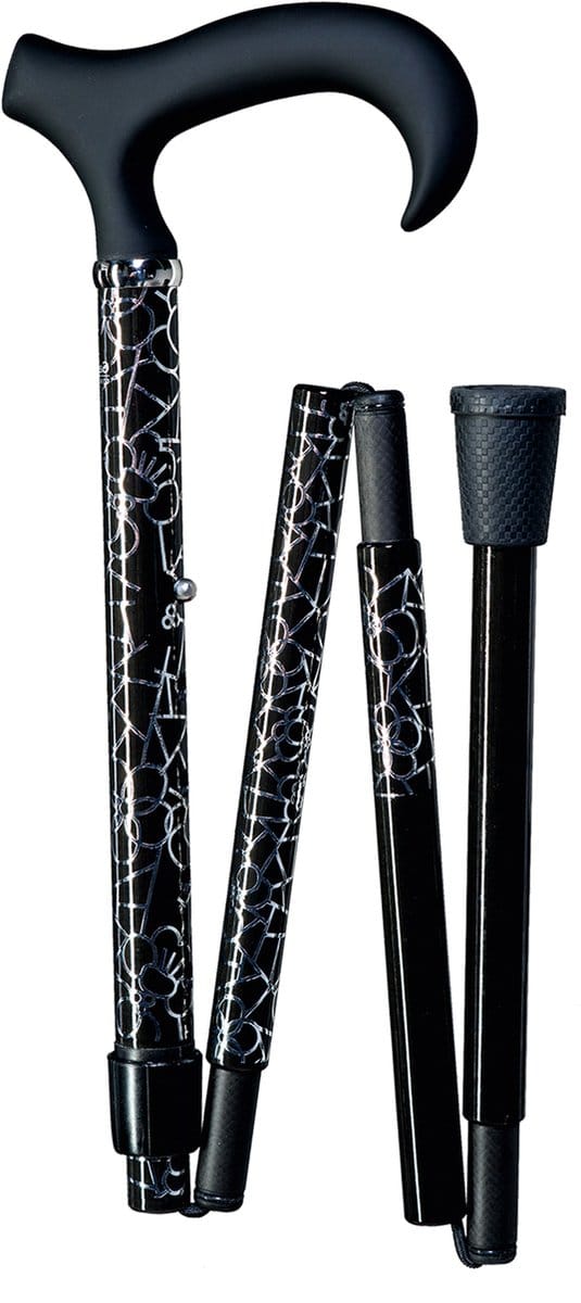 Gastrock - Wandelstok - Opvouwbaar - SLANKE CARBON WANDELSTOK - "FILLIGRAN" 85 - 95 cm