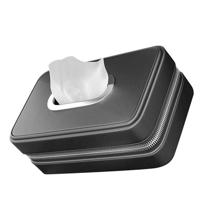 Auto Tissuehouder Eenvoudige Look Flexibele Installatie Auto Servethouder Doos voor Voertuig gray