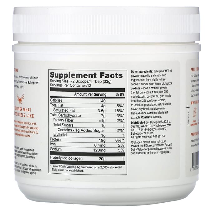 BulletProof, Peptides de Collagène, Vanille, 14,3 oz (405 g)