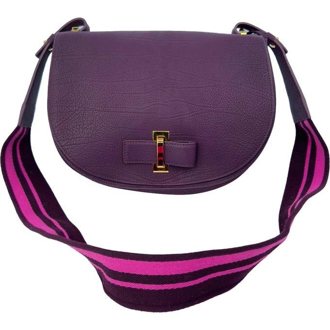 Delvaux Le Mutin zadeltas in violet kalfsleer